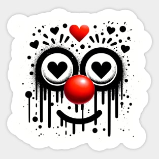 Red nose 2024 national funny street art heart celebrate Sticker